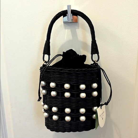 NWT Kate Spade x Target Pearl-Embellished Basket Bucket Bag - Picture 2 of 4
